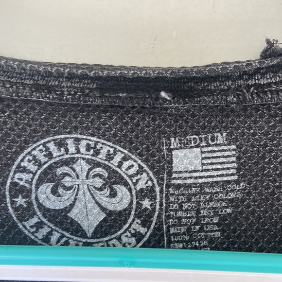 Affliction long sleeve top dark gray. Medium - Picture 3 of 3